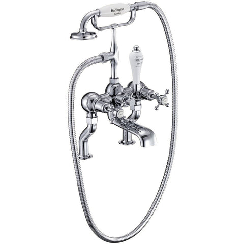 Burlington Claremont Deck Mounted Bath Shower Mixer With Hose And Handset