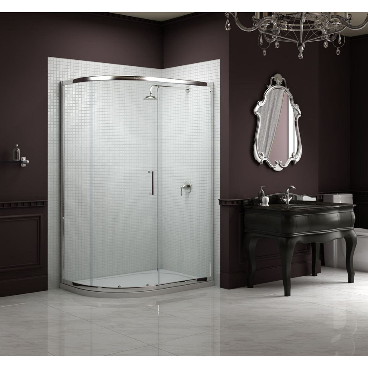 Sommer 8 Single Door Offset Quadrant Enclosure - Bathroom Centre