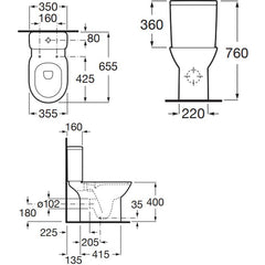 Roca Debba Round Close Coupled