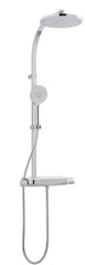 Vado Strata Round Thermostatic Shower Column, finished in a high-shine polished chrome