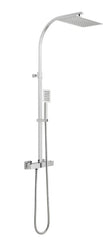 Vado Aquablade Adjustable Square Thermostatic Shower column, finished in a high-shine polished chrome