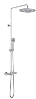 Vado Aquablade Adjustable Round Thermostatic Shower column, finished in a high-shine polished chrome - Bathroom Centre