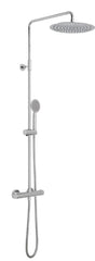 Vado Aquablade Adjustable Round Thermostatic Shower column, finished in a high-shine polished chrome