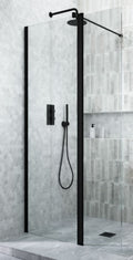 Kudos Siona Walk in/Wetroom panel matt Black - Bathroom Centre