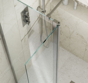 Kudos Siona Hinged Return Panel Chrome/Matt Black - Bathroom Centre