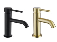 Pin Lux Mini Mono Basin mixer Chrome/Black/Brushed Brass - Bathroom Centre
