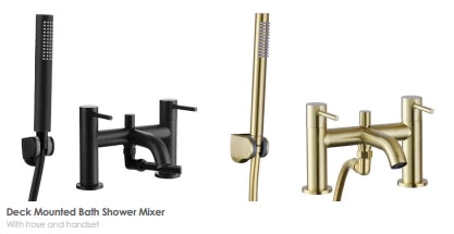 Pin Lux Bath Shower Mixer Chrome/Black/Brushed Brass - Bathroom Centre