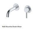 Pin Lux 2 Hole Wall Mounted Basin Mixer Chrome/Black/Brushed Brass - Bathroom Centre