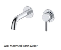 Pin Lux 2 Hole Wall Mounted Basin Mixer Chrome/Black/Brushed Brass - Bathroom Centre