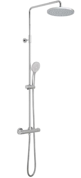 Vado Velo Adjustable Round Thermostatic Shower Column - Bathroom Centre