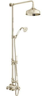Booth & Co Axbridge 2 outlet exposed thermostatic shower column in Chrome or Bright Nickel