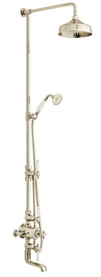 Booth & Co Axbridge 3 outlet exposed thermostatic shower column with bath spout in Chrome or Bright Nickel - Bathroom Centre
