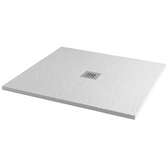 MX Minerals Ice White Slate Effect Tray - Square - Bathroom Centre