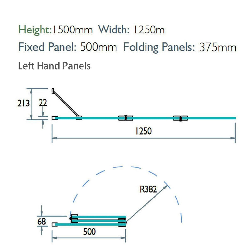 Kudos Three Panel Bath Screen