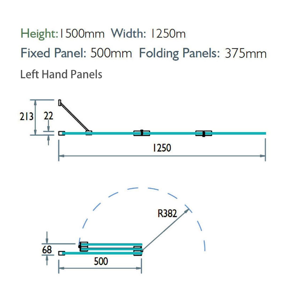 Kudos Three Panel Bath Screen