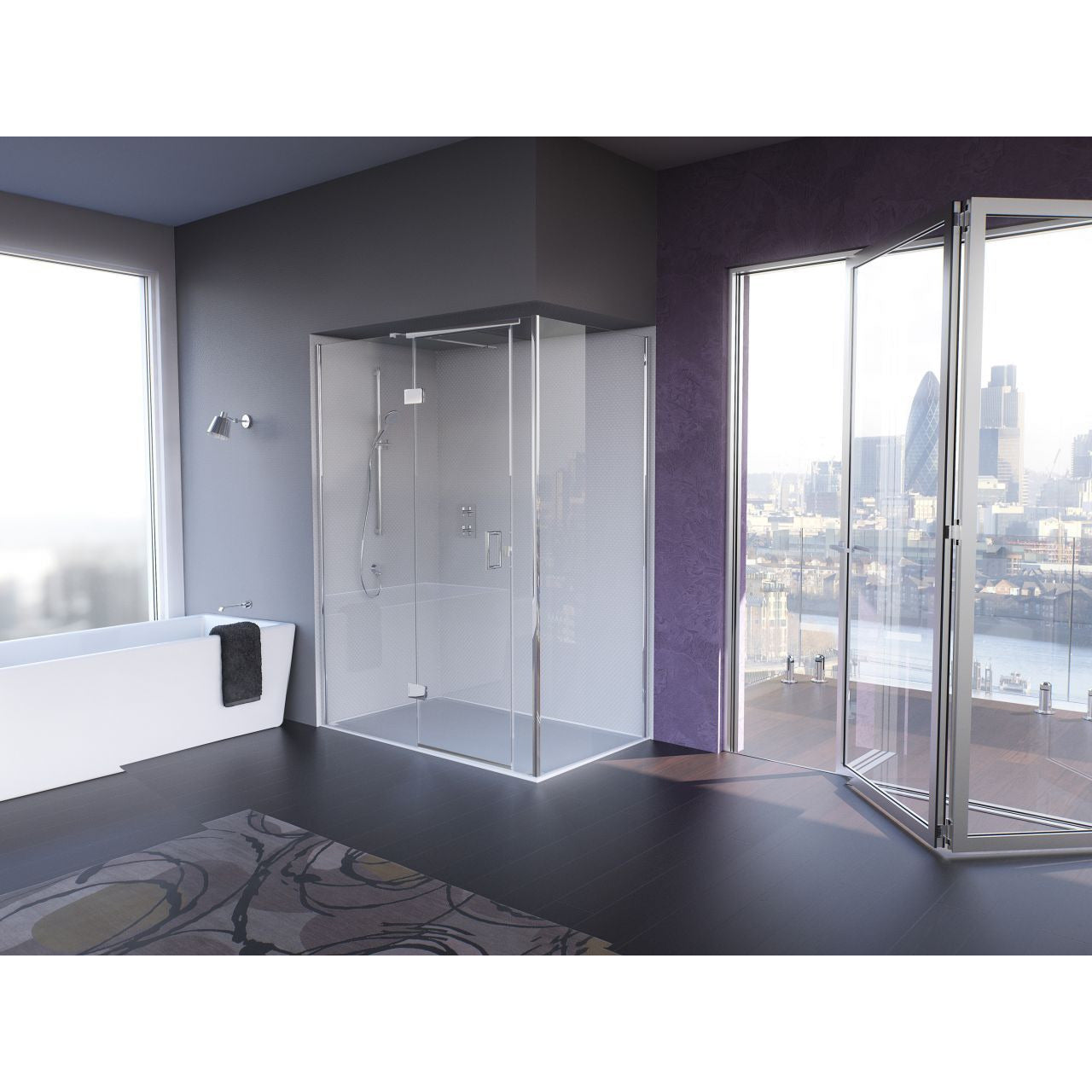 Matki Illusion Corner Inc Integrated Tray - Bathroom Centre