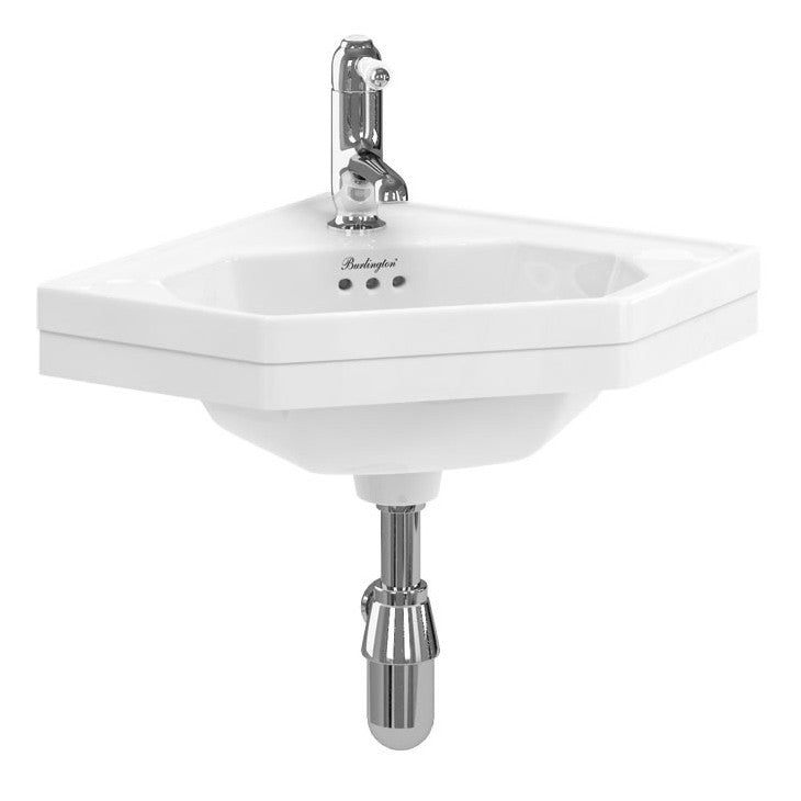 Burlington Corner Basin, Optional Towel Rail - Bathroom Centre