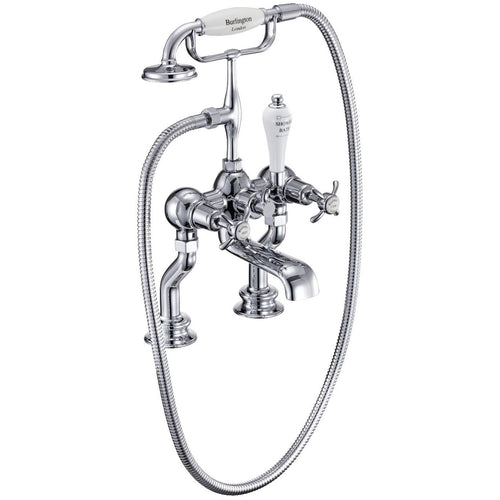 Burlington Anglesey Deck Mounted Bath Shower Mixer With Hose And Handset - Bathroom Centre
