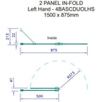 Kudos Two Panel In-Fold Bath Screen - Bathroom Centre