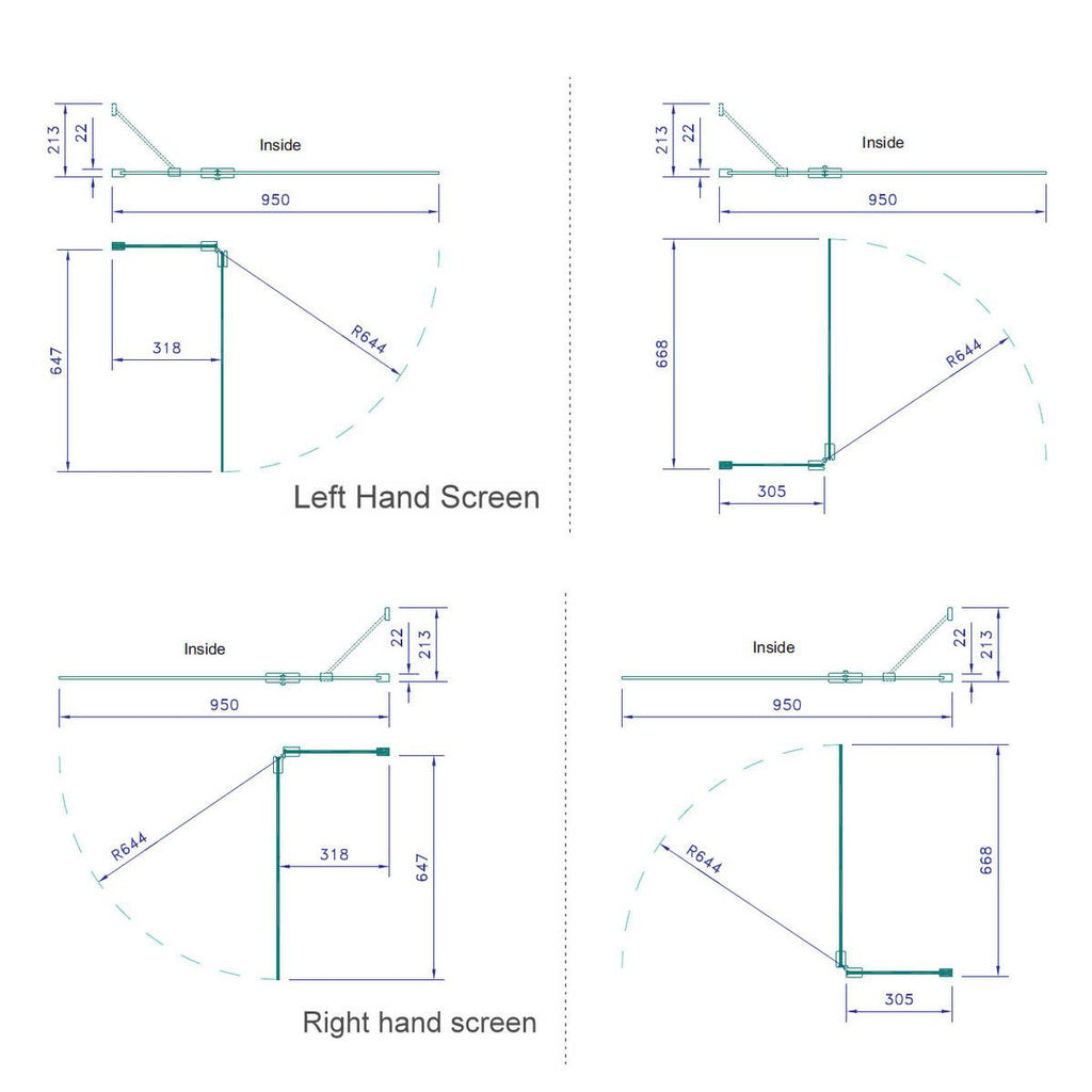 Kudos Two Panel Out-Swing Bath Screen
