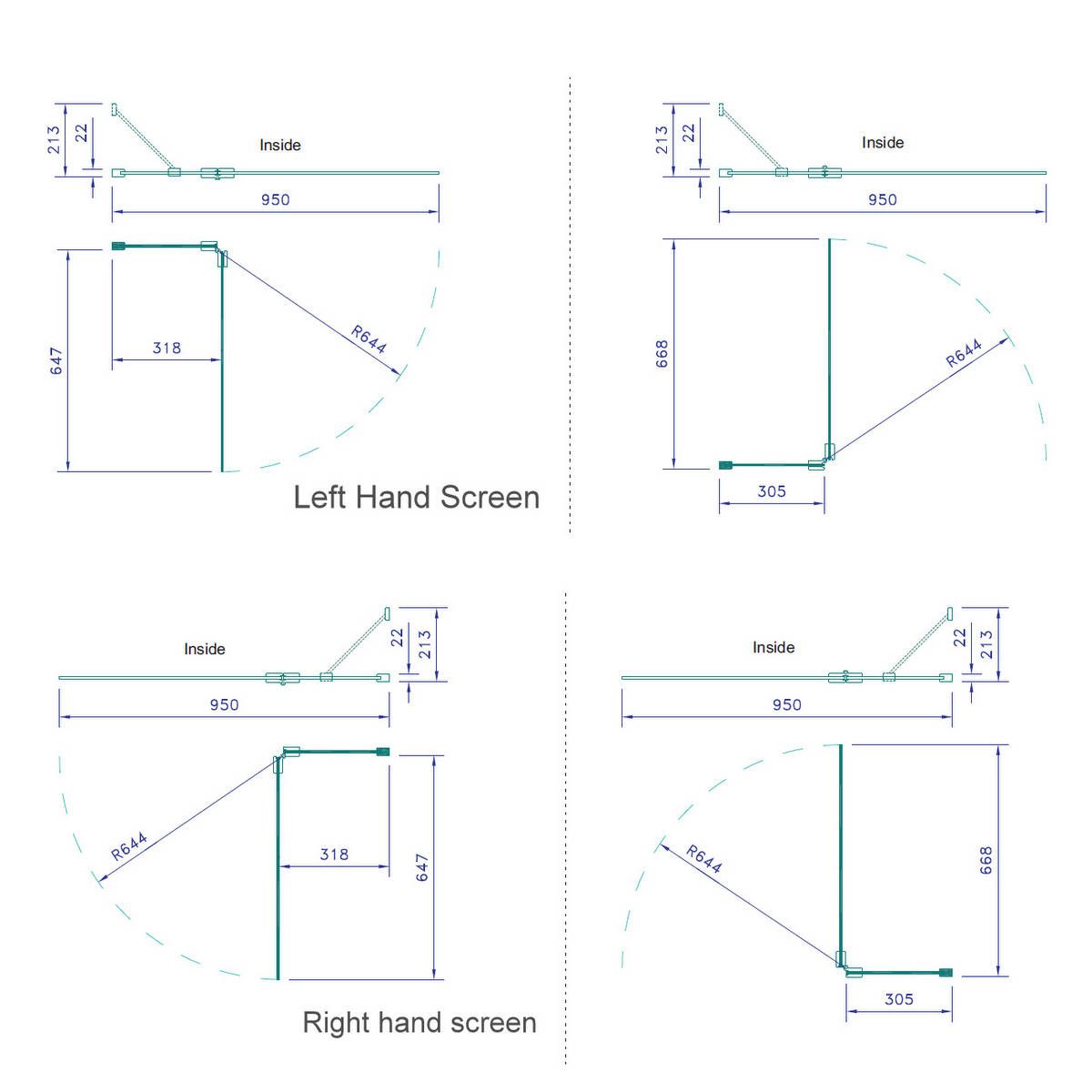Kudos Two Panel Out-Swing Bath Screen