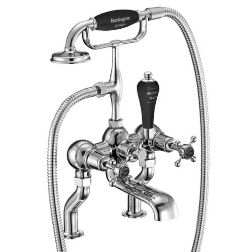 Burlington Claremont Deck Mounted Bath Shower Mixer With Hose And Handset