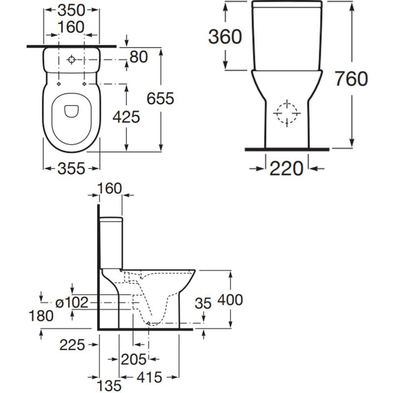 Roca Debba Round Close Coupled