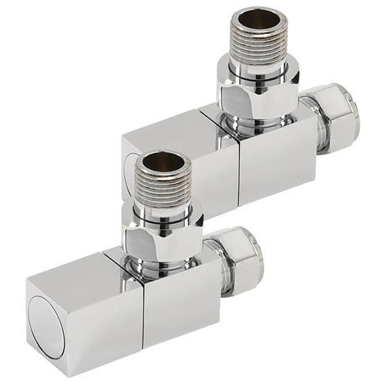 Pro Angled Square Towel Rail Valves - Bathroom Centre