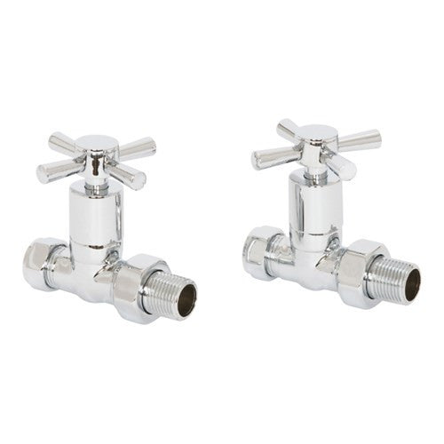 Pro Straight Crosshead Towel Rail Valves - Bathroom Centre