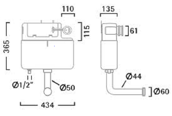Tavistock Vortex Concealed cistern - Bathroom Centre